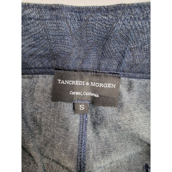 Tancredi & Morgen Womens Patterned Blue Straight Leg Pants Small High Rise Carme - Picture 3 of 8